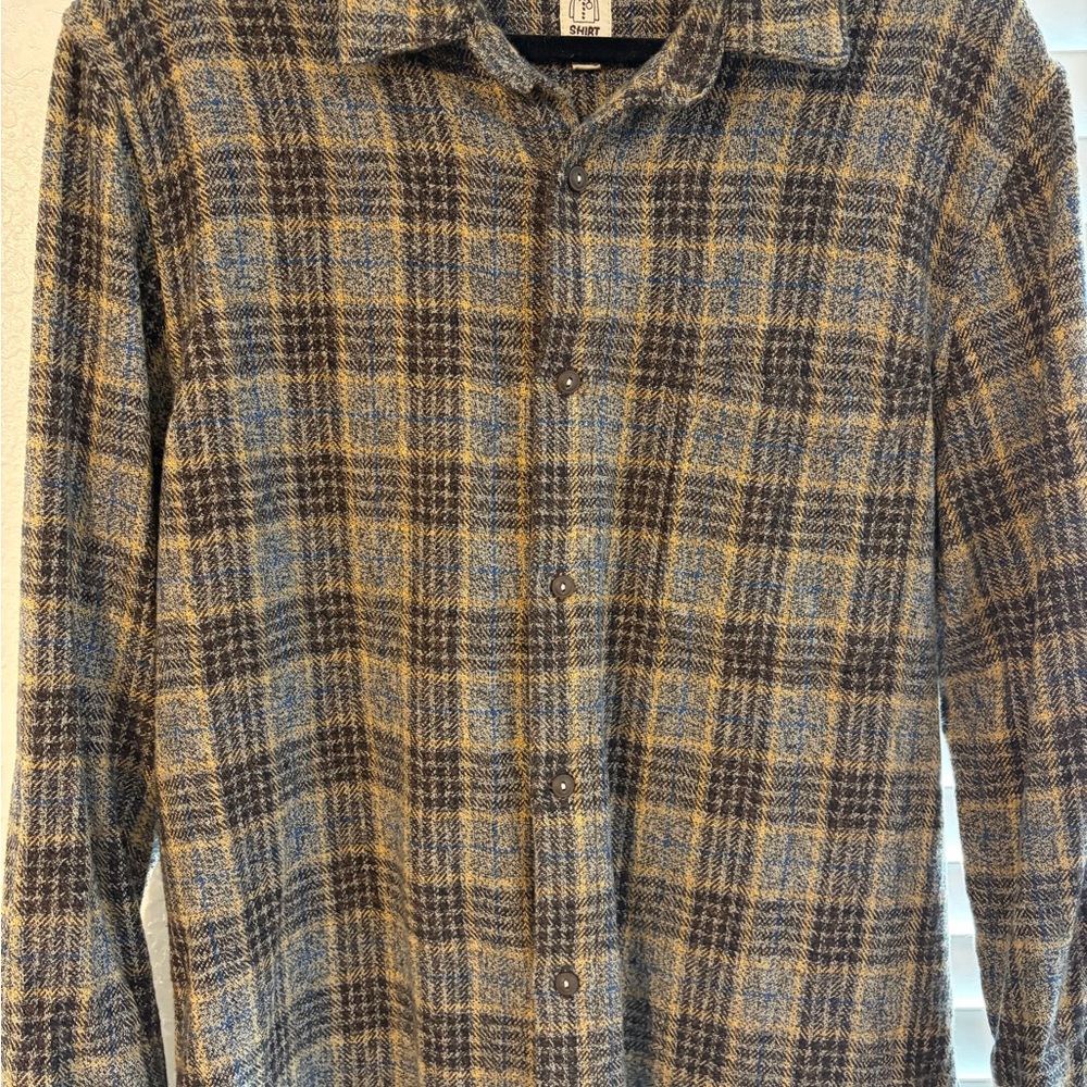 Kato Brown and Gray Plaid Shirt